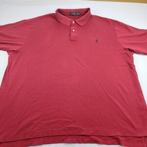 Polo Ralph Lauren Red Polo Shirt Cotton Men's 3XB Pony Soft Feel